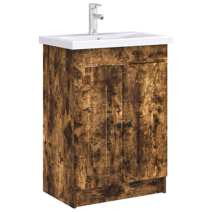 Koupelnová Skříňka Pod Umyvadlo Kouřový Dub 78,5 X 37,5 X 81 Cm