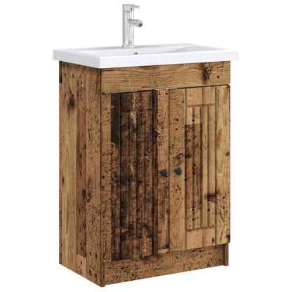 Koupelnová Skříňka Pod Umyvadlo Staré Dřevo 56 X 37,5 X 81 Cm