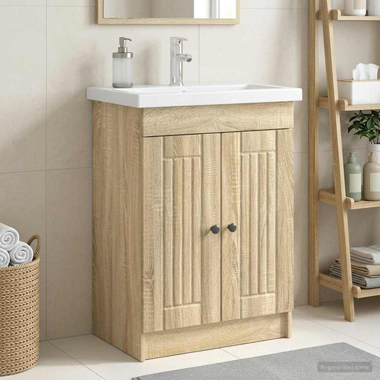 Koupelnová Skříňka Pod Umyvadlo Dub Sonoma 78,5 X 37,5 X 81 Cm