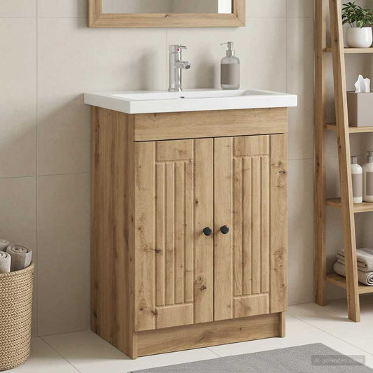 Koupelnová Skříňka Pod Umyvadlo Dub Artisan 78,5 X 37,5 X 81 Cm