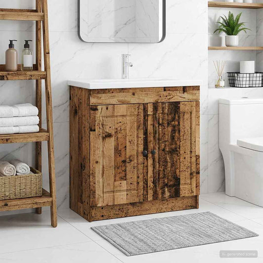 Koupelnová Skříňka Pod Umyvadlo Staré Dřevo 56 X 37,5 X 81 Cm
