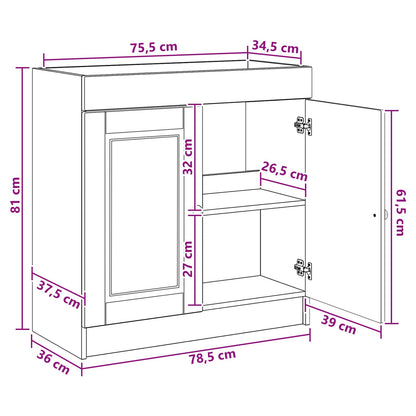 Koupelnová Skříňka Pod Umyvadlo Bílá 78,5 X 37,5 X 81 Cm