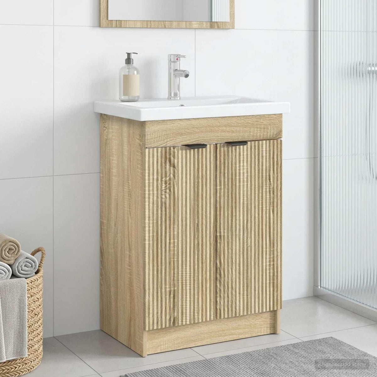 Koupelnová Skříňka Pod Umyvadlo Dub Sonoma 56 X 37,5 X 81 Cm