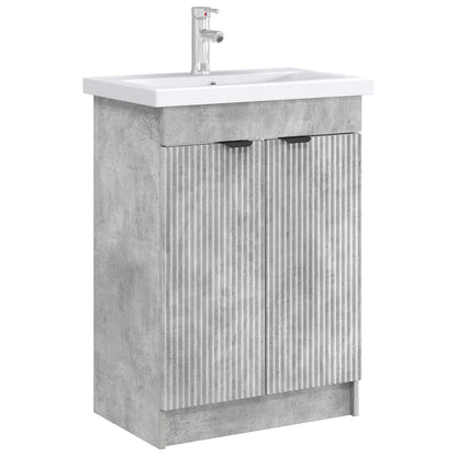 Koupelnová Skříňka Pod Umyvadlo Betonově Šedá 56 X 37,5 X 81 Cm