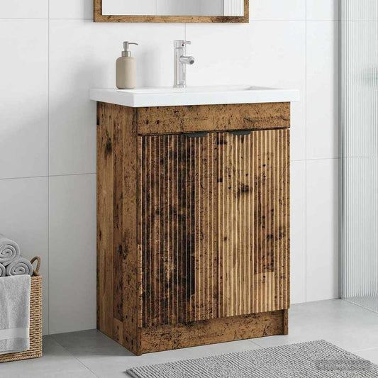 Koupelnová Skříňka Pod Umyvadlo Staré Dřevo 56 X 37,5 X 81 Cm