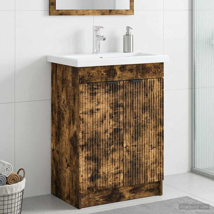 Koupelnová Skříňka Pod Umyvadlo Kouřový Dub 78,5 X 37,5 X 81 Cm
