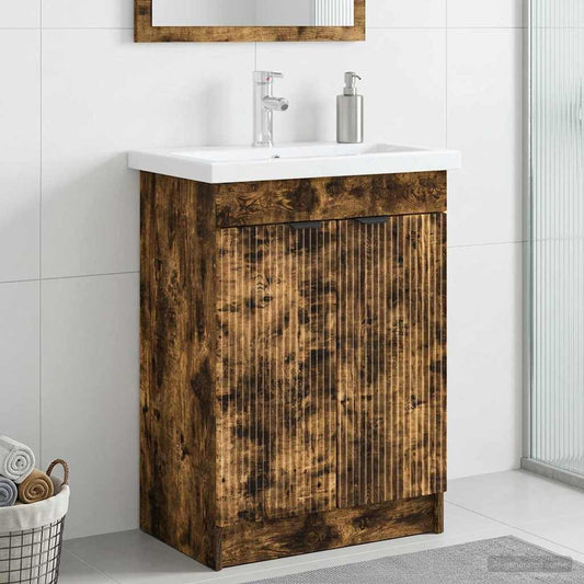 Koupelnová Skříňka Pod Umyvadlo Kouřový Dub 78,5 X 37,5 X 81 Cm