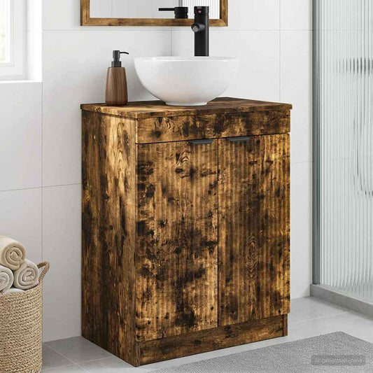 Koupelnová Skříňka Se Dřezem Kouřový Dub 54 X 35 X 83 Cm