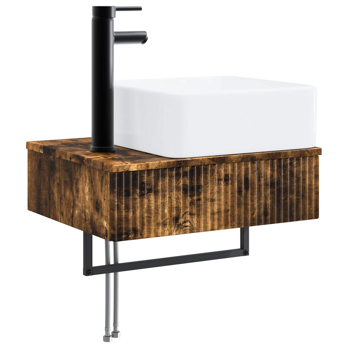 Nástěnné Umyvadlo Kouřový Dub 53 X 35 X 39 Cm Kompozitní Dřevo