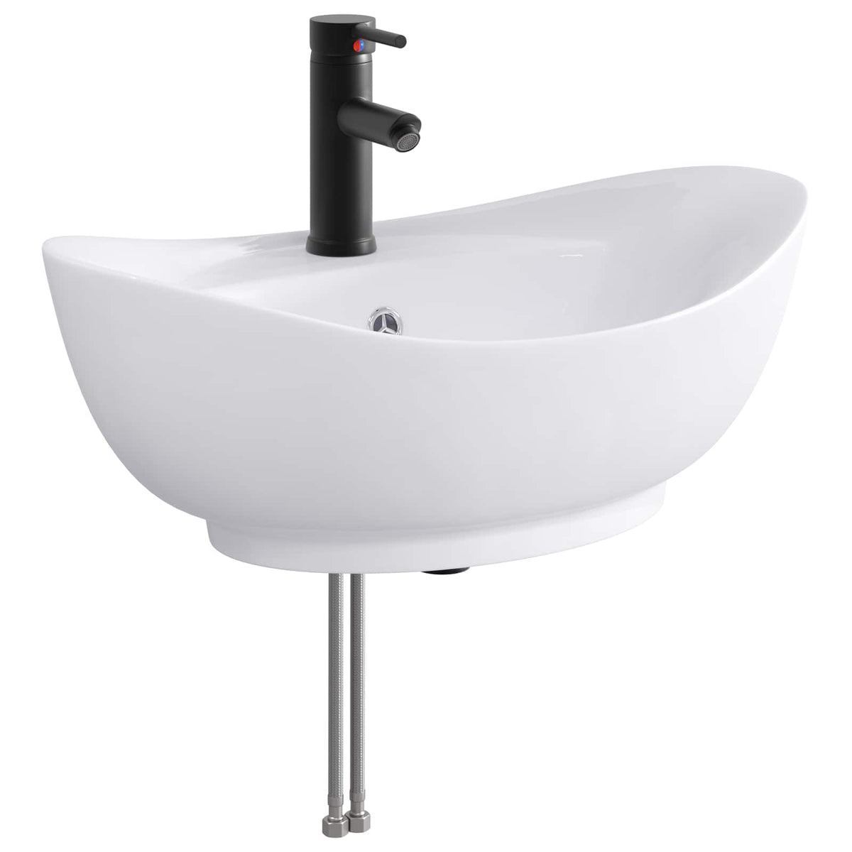 Umývadlo Do Koupelny Matná Černá 59 X 35 X 21 Cm Kov