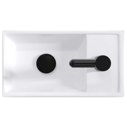 Umývadlo Do Koupelny Matná Černá 40,5 X 22,5 X 11,5 Cm Kov