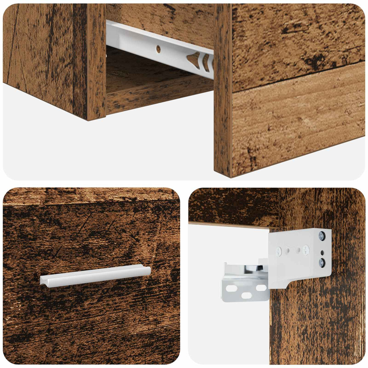 Nástěnný Umyvadlový Pult Staré Dřevo 49,5 X 41 X 62,5 Cm