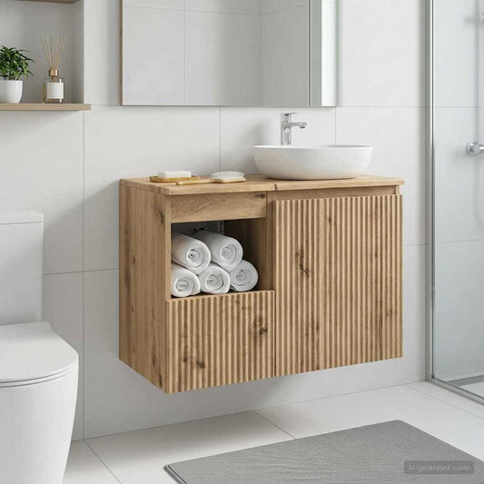 Koupelnová Skříň Dub Artisan 30 X 41 X 50 Cm Kompozitní Dřevo