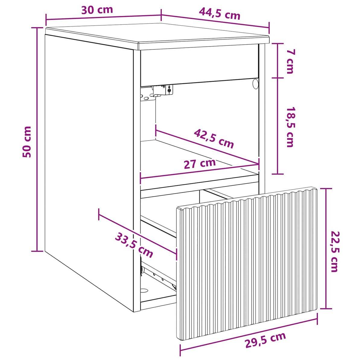 Koupelnová Skříň Kouřový Dub 30 X 44,5 X 50 Cm Kompozitní Dřevo