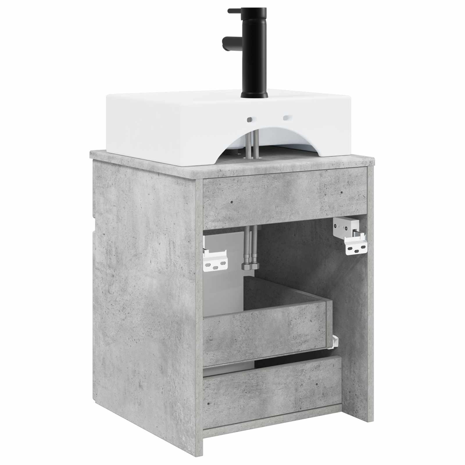 Nástěnná Umyvadlová Skříňka Betonově Šedá 39 X 41 X 62,5 Cm