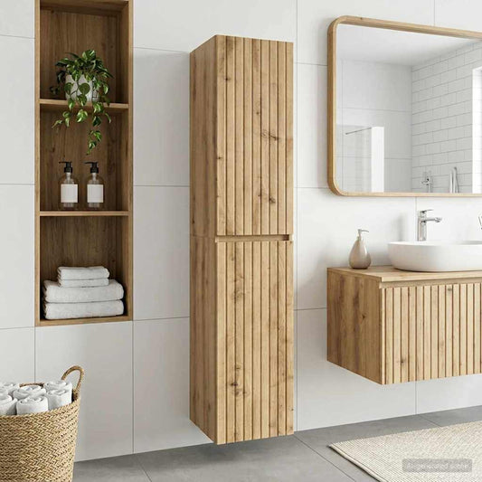 Nástěnná Koupelnová Skříň Dub Artisan 33 X 34,5 X 160 Cm