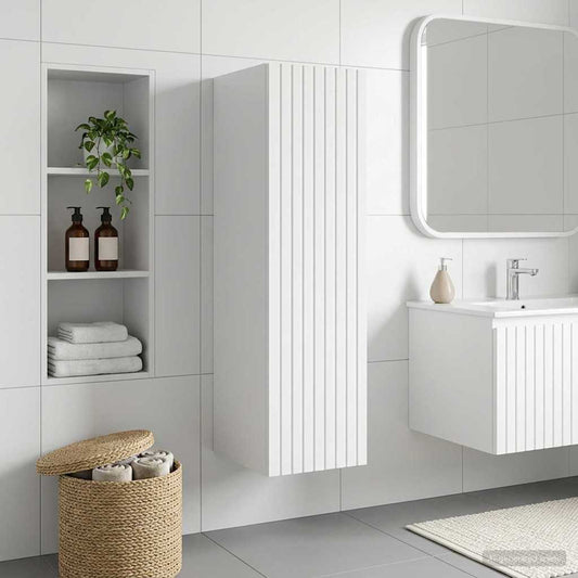 Nástěnná Koupelnová Skříň Bílá S Vysokým Leskem