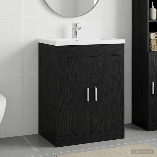 Koupelnová Skříňka Pod Umyvadlo Černý Dub 78,5 X 37,5 X 81 Cm