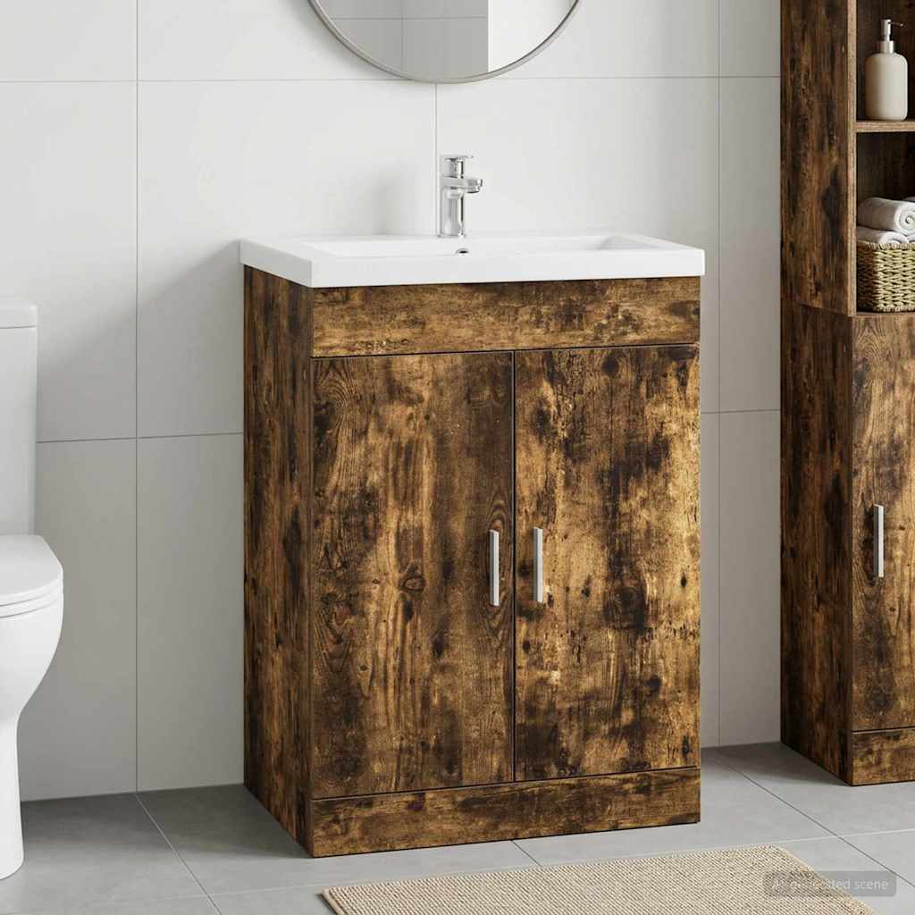 Koupelnová Skříňka Pod Umyvadlo Kouřový Dub 78,5 X 37,5 X 81 Cm