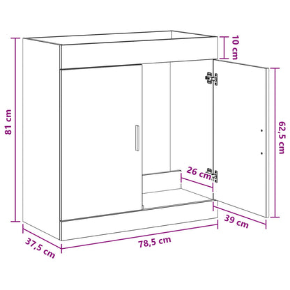 Koupelnová Skříňka Pod Umyvadlo Kouřový Dub 78,5 X 37,5 X 81 Cm