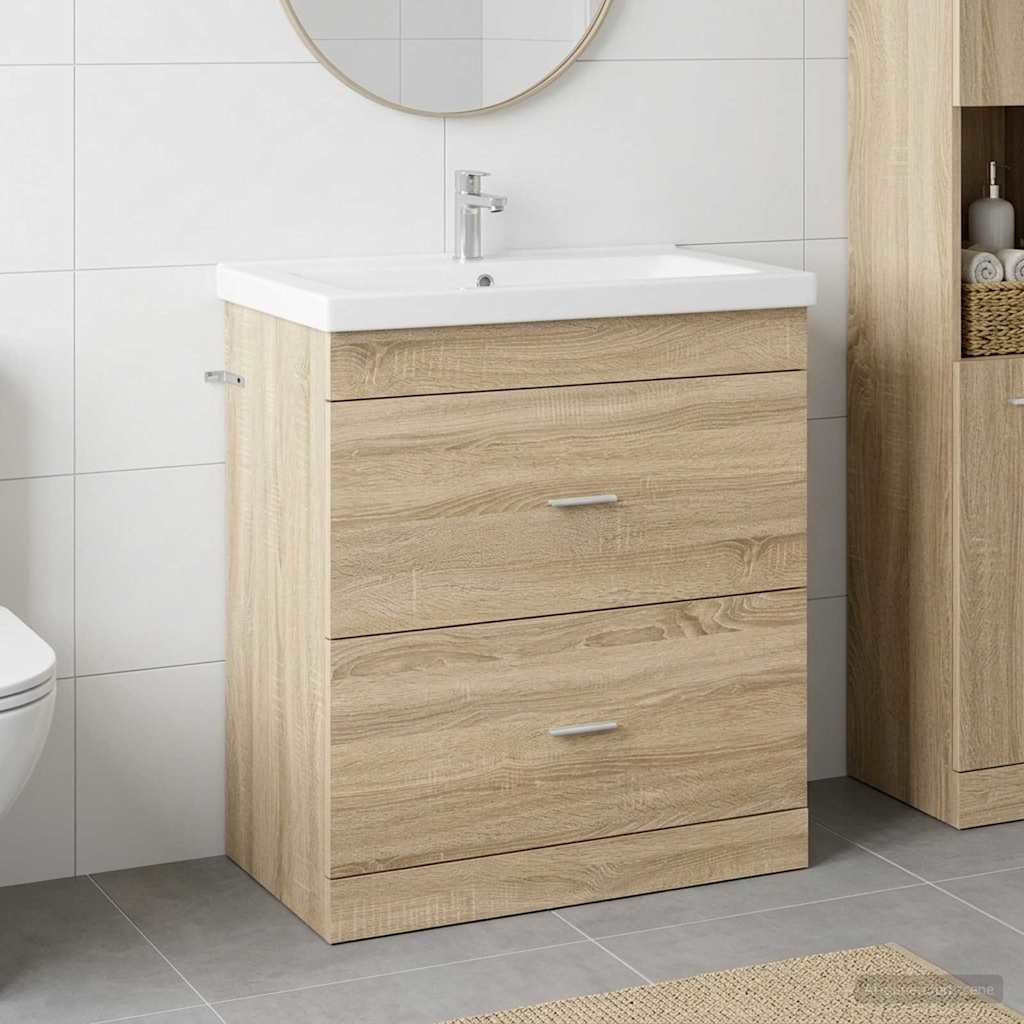 Koupelnová Skříňka Pod Umyvadlo Dub Sonoma 78,5 X 37,5 X 81 Cm