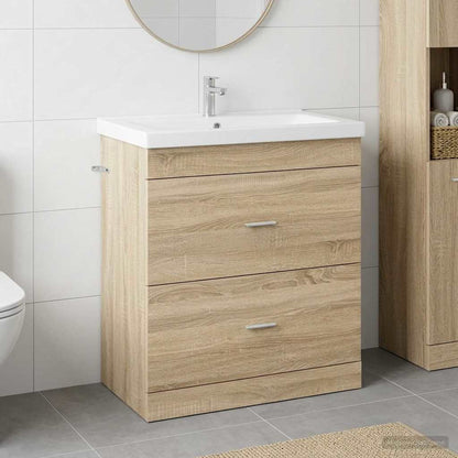Koupelnová Skříňka Pod Umyvadlo Dub Sonoma 78,5 X 37,5 X 81 Cm