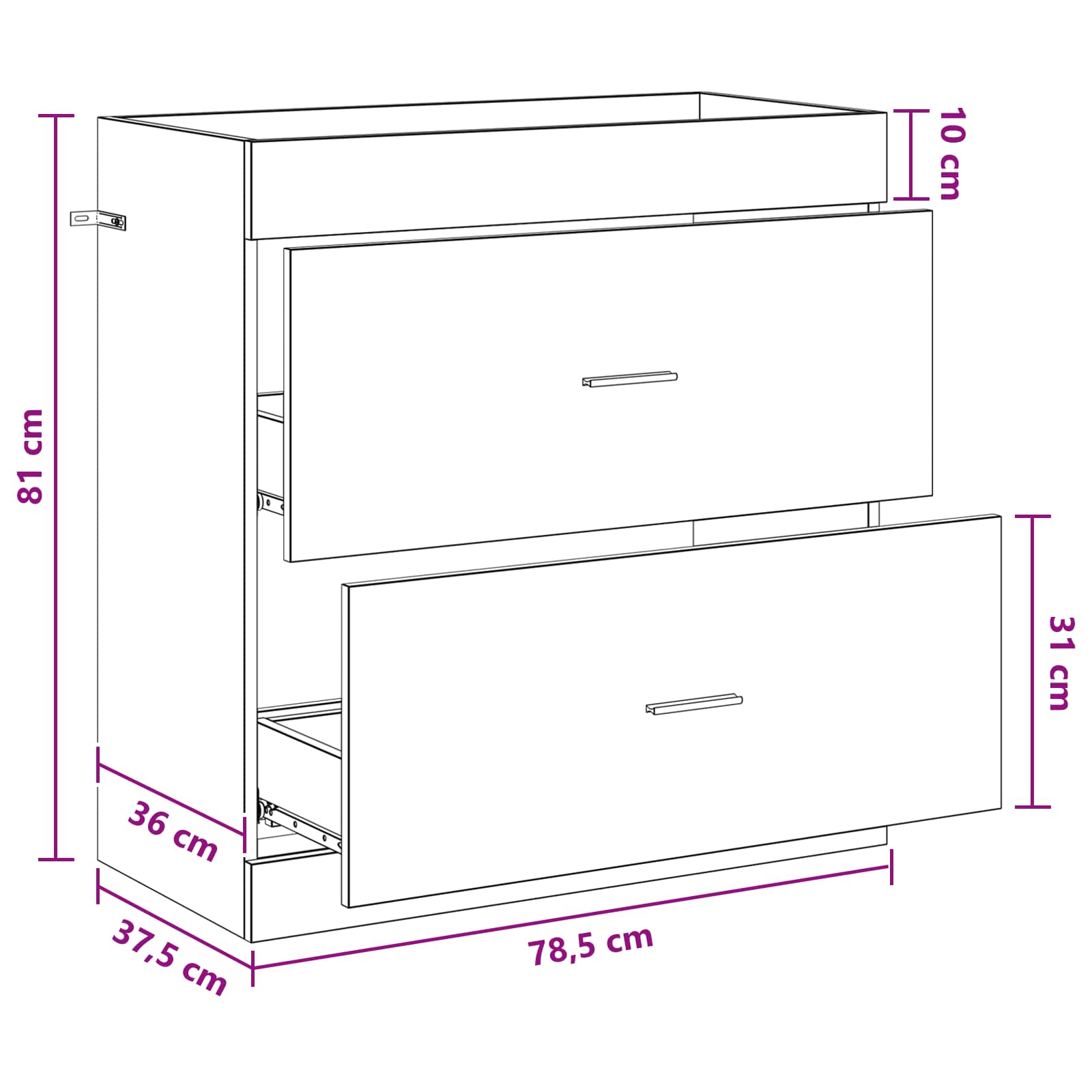 Koupelnová Skříňka Pod Umyvadlo Dub Sonoma 78,5 X 37,5 X 81 Cm