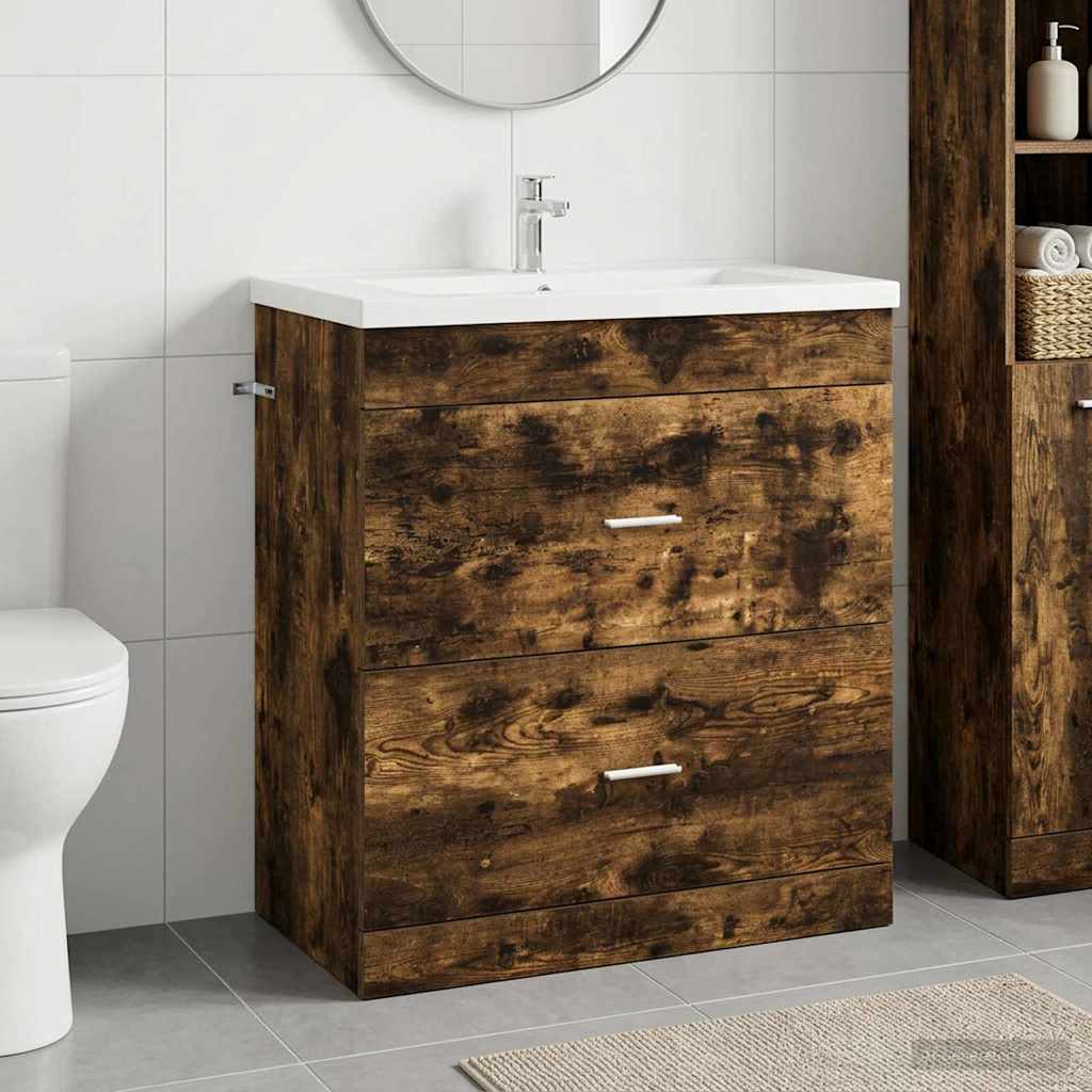 Koupelnová Skříňka Pod Umyvadlo Kouřový Dub 78,5 X 37,5 X 81 Cm