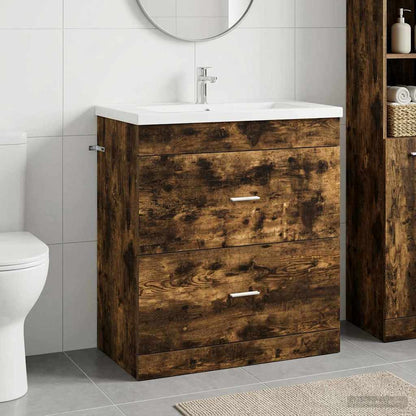 Koupelnová Skříňka Pod Umyvadlo Kouřový Dub 78,5 X 37,5 X 81 Cm