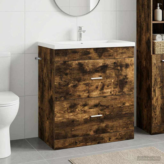 Koupelnová Skříňka Pod Umyvadlo Kouřový Dub 78,5 X 37,5 X 81 Cm
