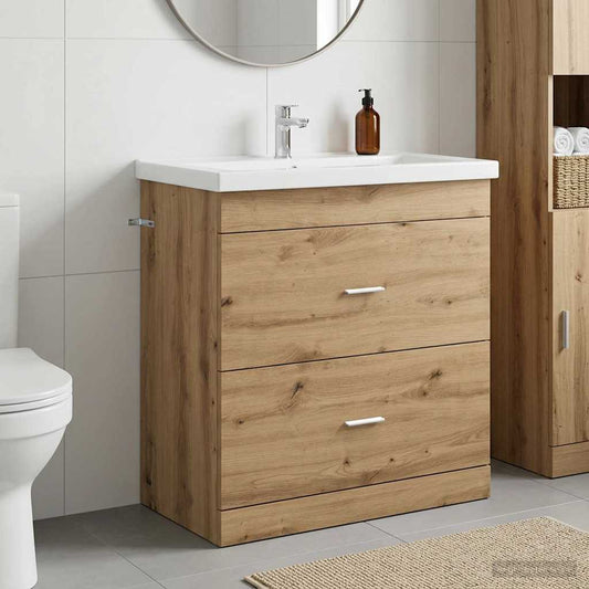 Koupelnová Skříňka Pod Umyvadlo Dub Artisan 78,5 X 37,5 X 81 Cm