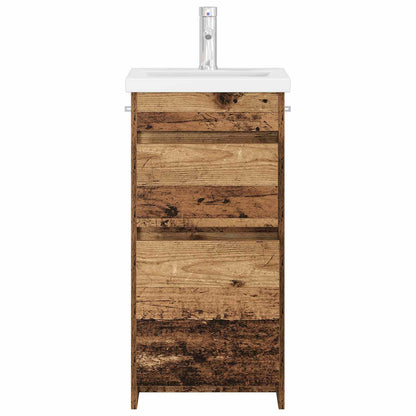 Koupelnová Skříňka Se Dřezem Staré Dřevo 42 X 40 X 84,5 Cm
