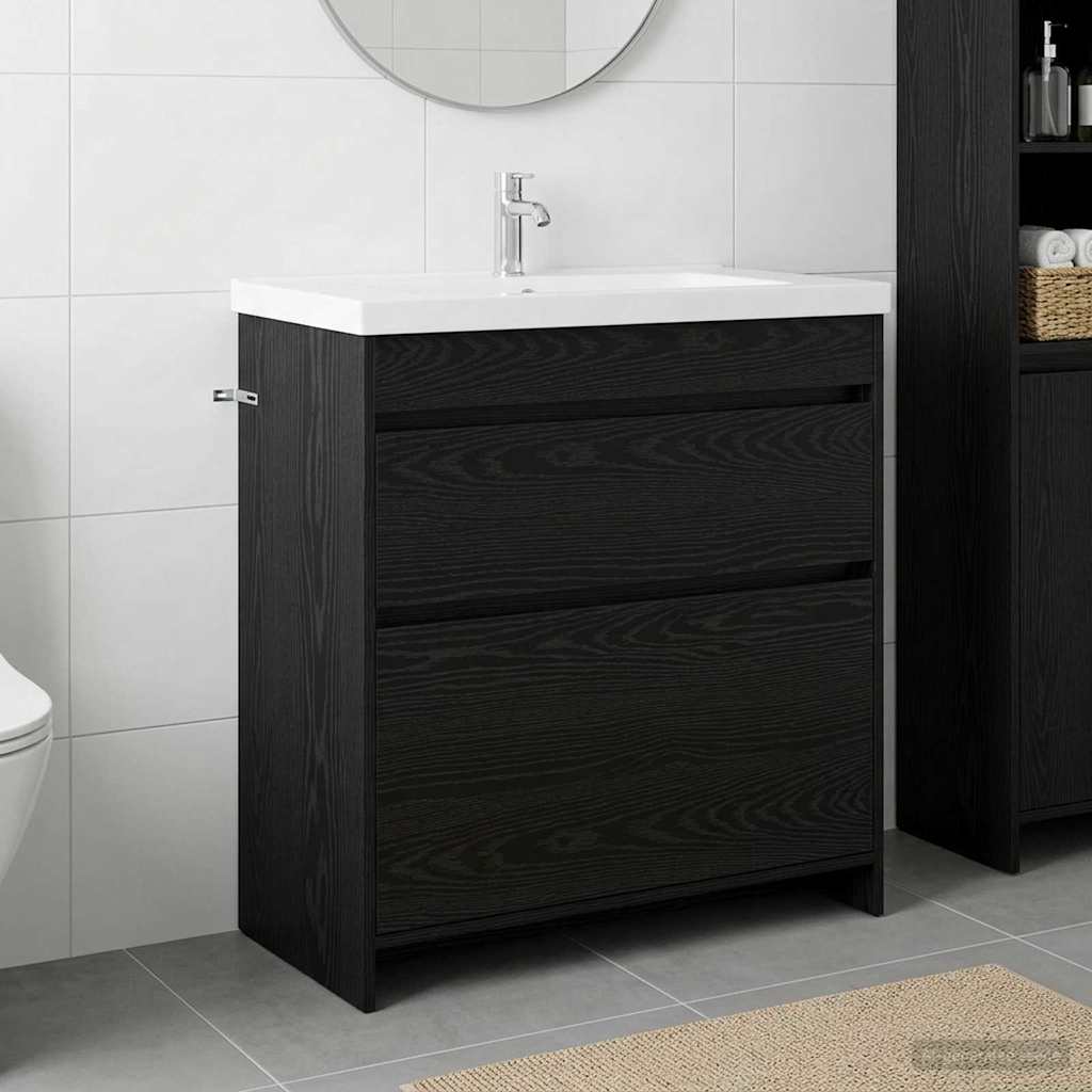 Koupelnová Skříňka Pod Umyvadlo Černý Dub 78,5 X 37,5 X 81 Cm