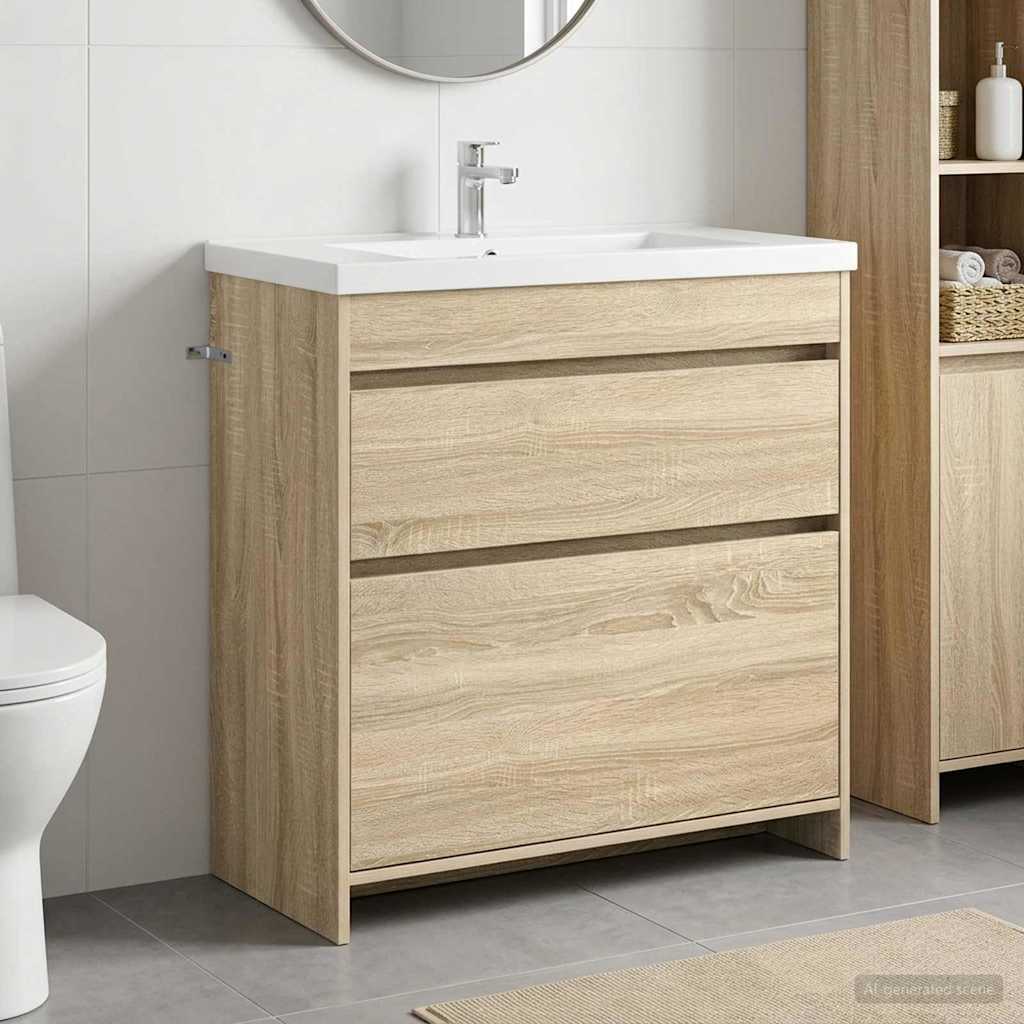 Koupelnová Skříňka Pod Umyvadlo Dub Sonoma 78,5 X 37,5 X 81 Cm