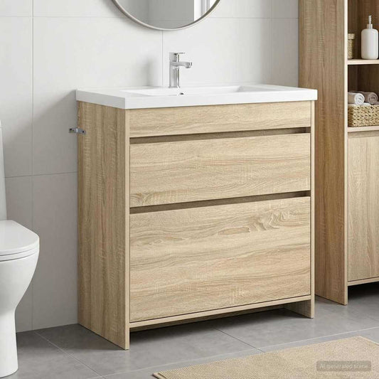 Koupelnová Skříňka Pod Umyvadlo Dub Sonoma 78,5 X 37,5 X 81 Cm