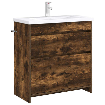 Koupelnová Skříňka Pod Umyvadlo Kouřový Dub 78,5 X 37,5 X 81 Cm