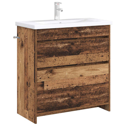 Koupelnová Skříňka Pod Umyvadlo Staré Dřevo 78,5 X 37,5 X 81 Cm