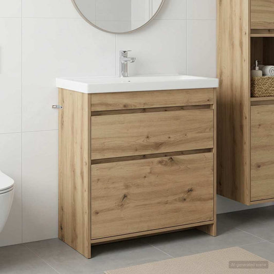 Koupelnová Skříňka Pod Umyvadlo Dub Artisan 78,5 X 37,5 X 81 Cm