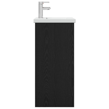 Koupelnová Skříňka Se Dřezem Černý Dub 42 X 40 X 84,5 Cm