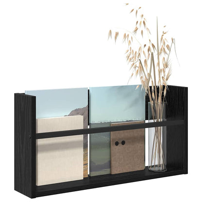 Regál Na Časopisy Černý Dub 60 X 12 X 30 Cm Kompozitní Dřevo