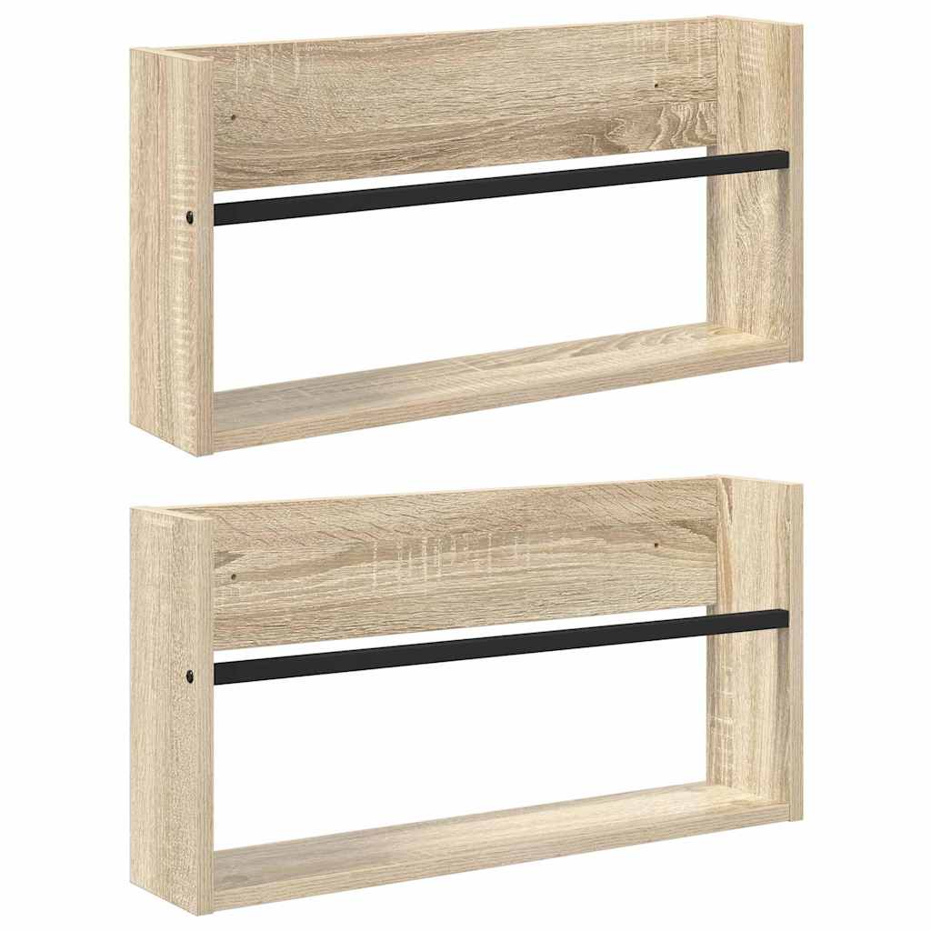 Regál Na Časopisy S Policí 2 Ks Sonoma Dub 60 X 12 X 30 Cm