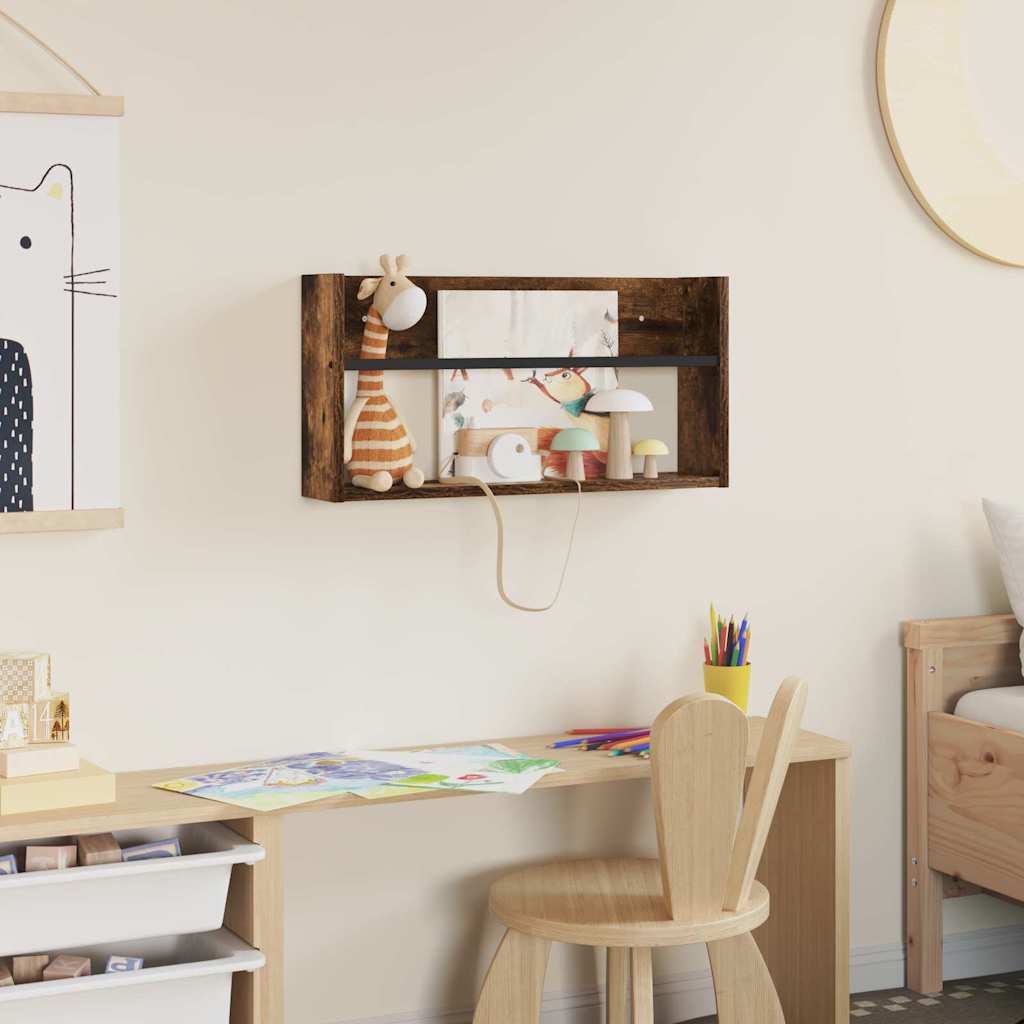 Regál Na Časopisy Kouřový Dub 60 X 12 X 30 Cm Kompozitní Dřevo