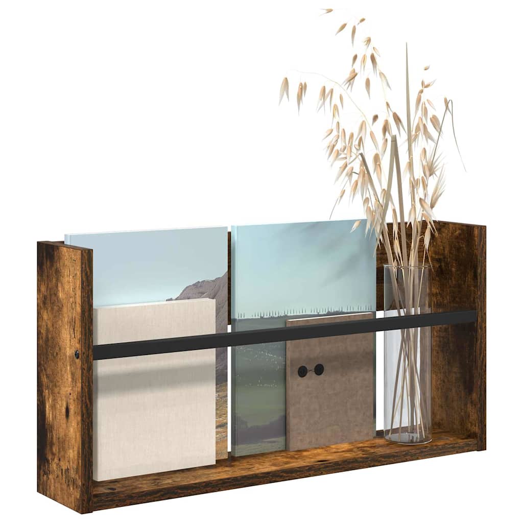 Regál Na Časopisy Kouřový Dub 60 X 12 X 30 Cm Kompozitní Dřevo
