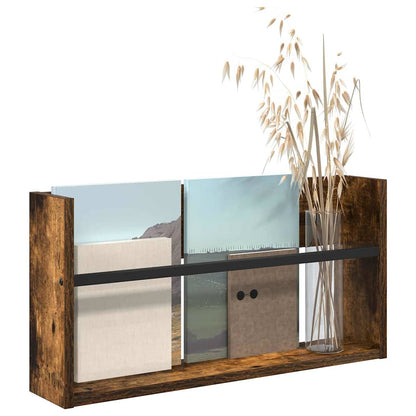 Regál Na Časopisy Kouřový Dub 60 X 12 X 30 Cm Kompozitní Dřevo
