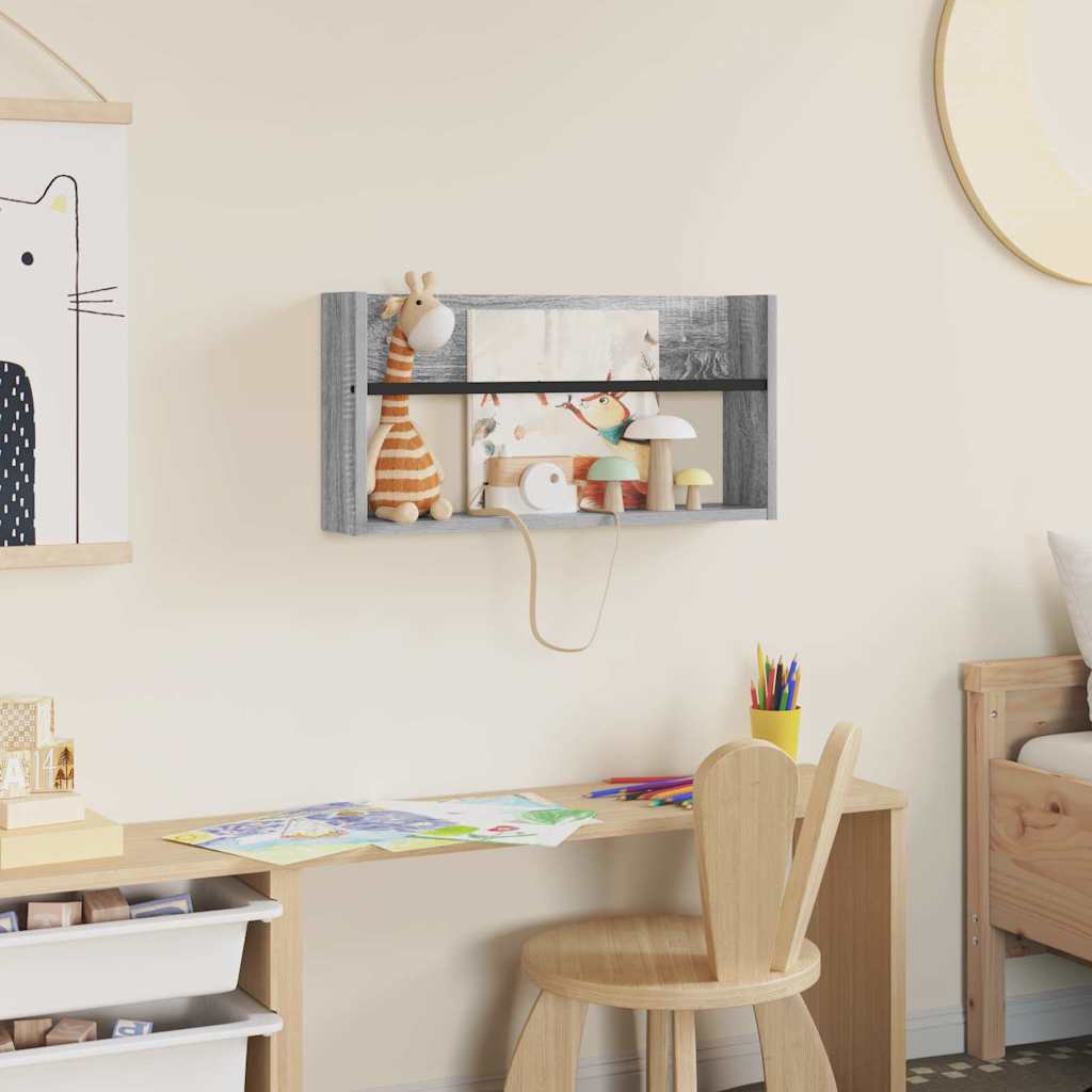 Regál Na Časopisy Šedá Sonoma 60 X 12 X 30 Cm Kompozitní Dřevo