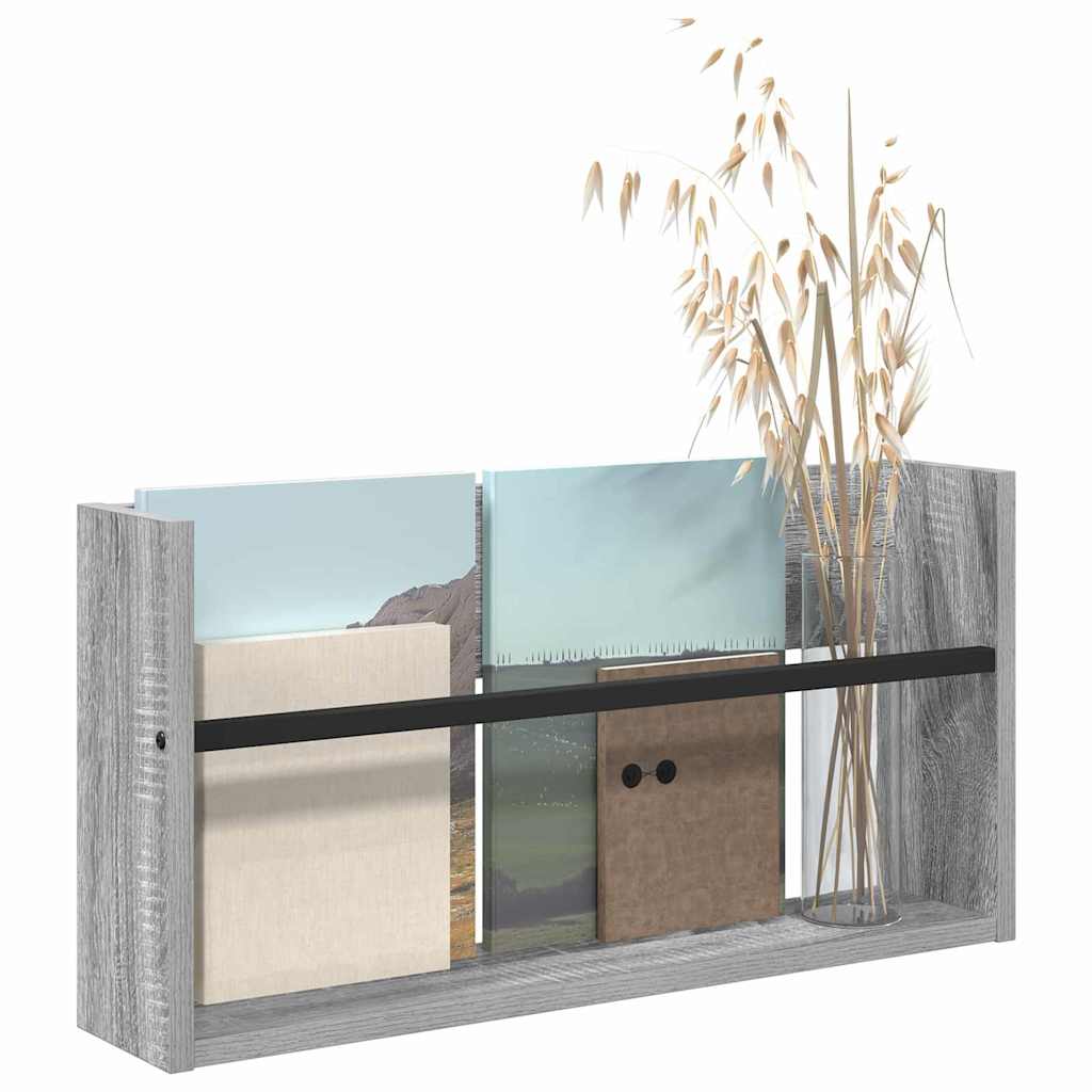 Regál Na Časopisy Šedá Sonoma 60 X 12 X 30 Cm Kompozitní Dřevo
