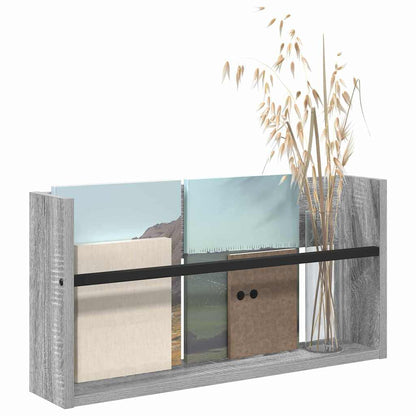 Regál Na Časopisy Šedá Sonoma 60 X 12 X 30 Cm Kompozitní Dřevo
