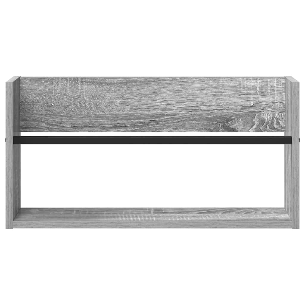 Regál Na Časopisy S Policí 2 Ks Šedá Sonoma 60 X 12 X 30 Cm