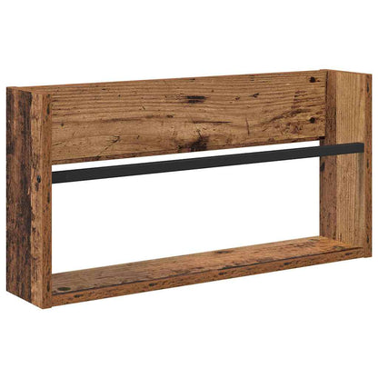 Regál Na Časopisy S Policí 2 Ks Staré Dřevo 60 X 12 X 30 Cm
