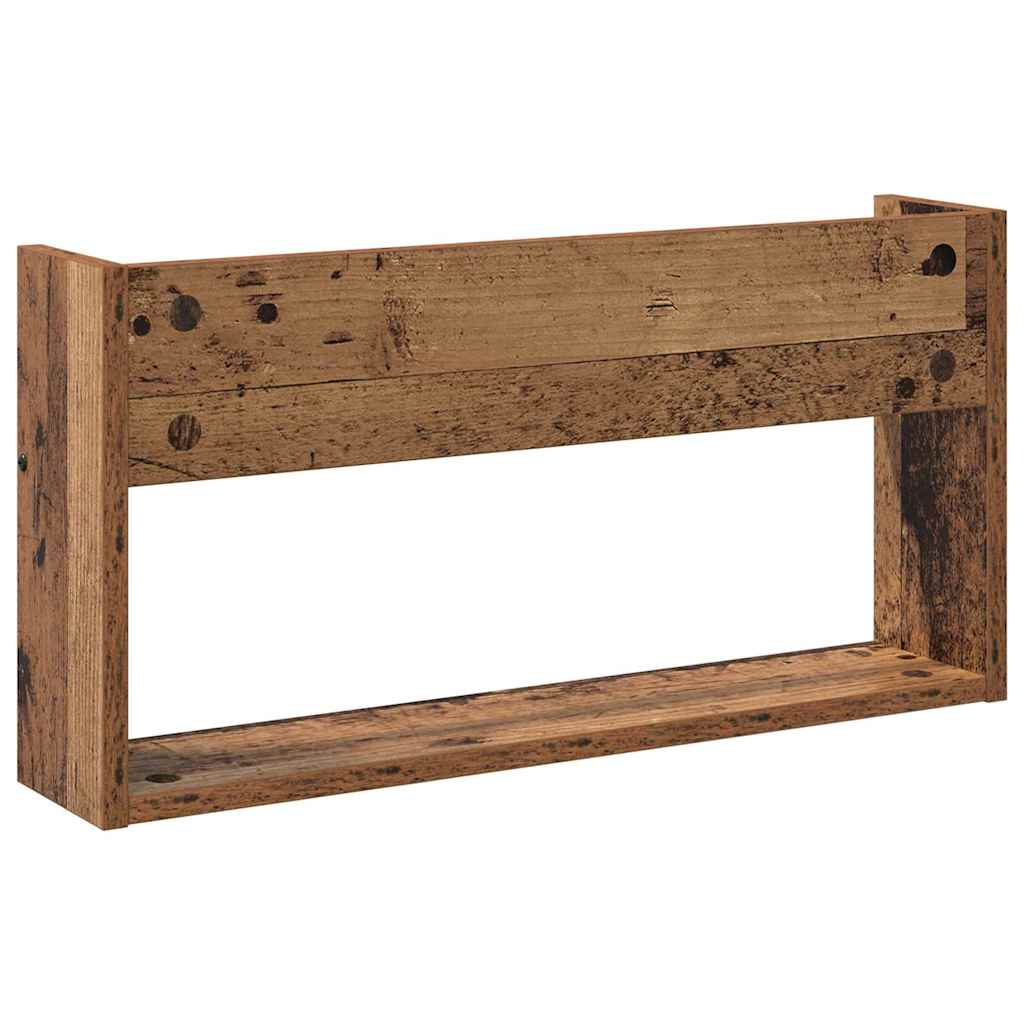 Regál Na Časopisy S Policí 2 Ks Staré Dřevo 60 X 12 X 30 Cm